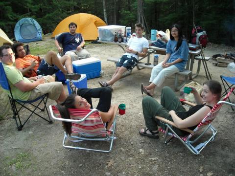 Mount Monadnock 2011, resting after the climb.