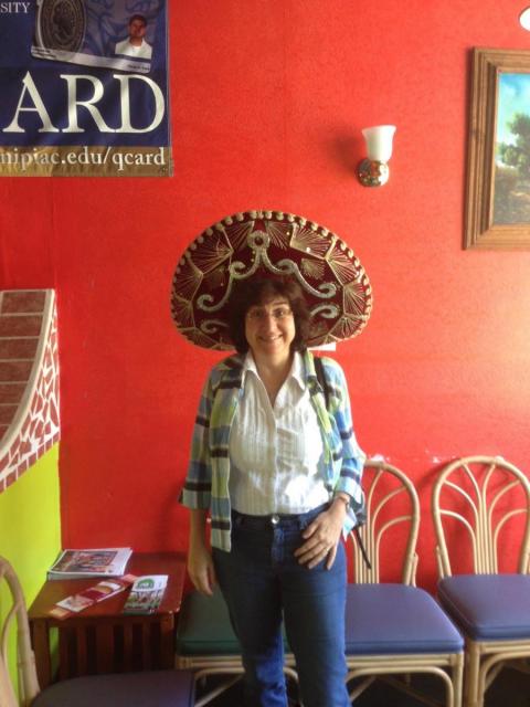 Martina Havenith concludes her visit with a sombrero.