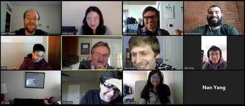 The group marches on, Hollywood Squares style, through the COVID quarantine with daily updates and lectures.