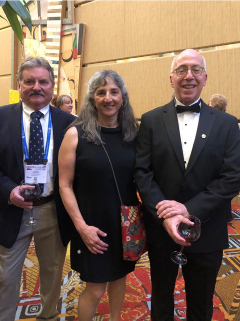 Celebrating Dan Neumark’s Debye award at the Orlando ACS meeting with another Lineberger alum Nancy Levinger